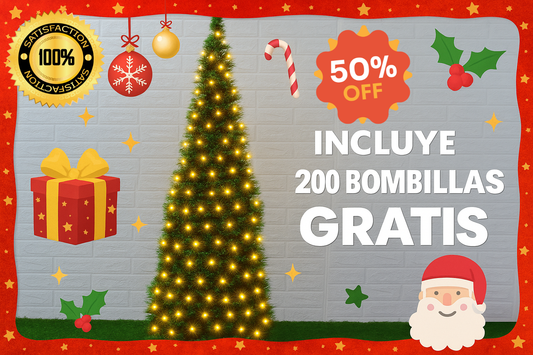 Árbol Navideño Plegable | 200 LUCES GRATIS