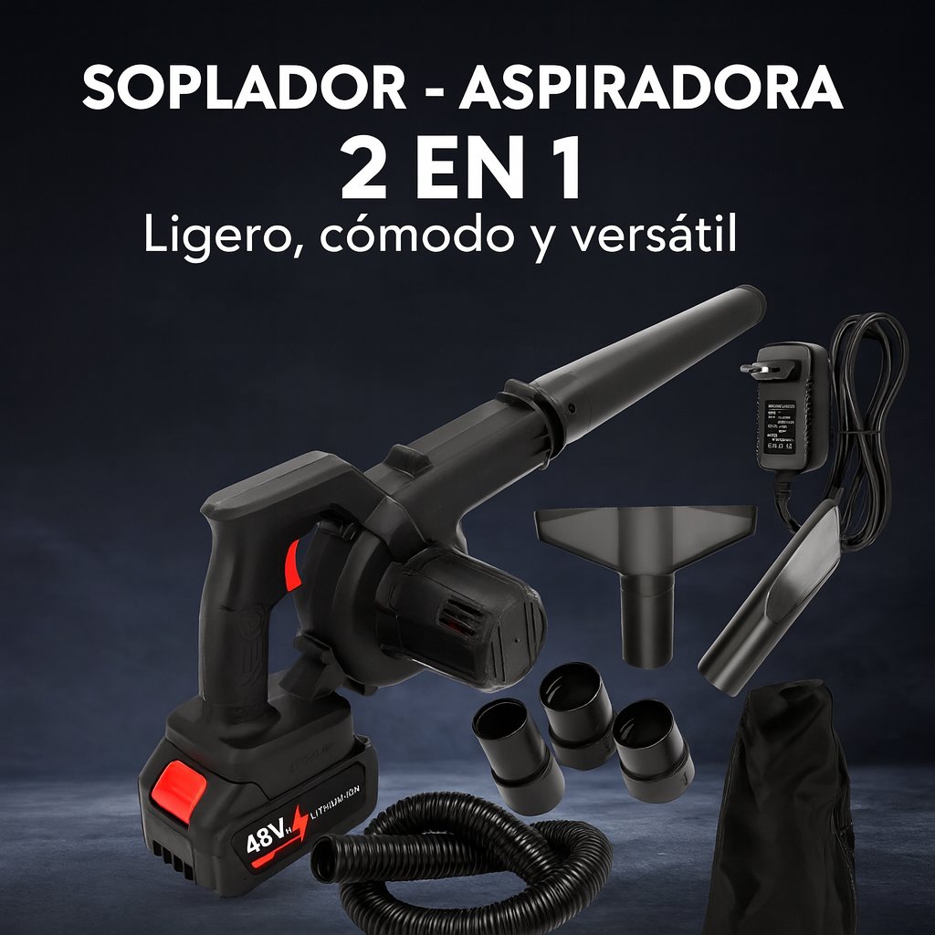 SOPLADOR‑ASPIRADORA | 50% DE DESCUENTO + BATERÍA GRATIS